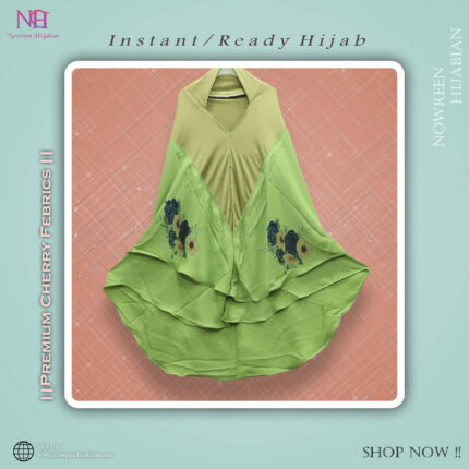 Cherry Digital Print Hijab N1- Olive