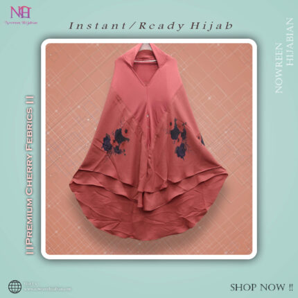 Cherry Digital Print Hijab N1- Meat
