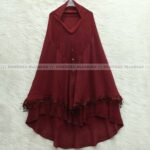 Lace Design Ready Hijab- Maroon