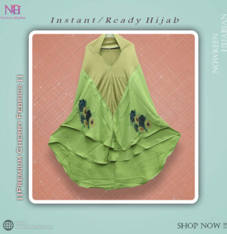 Cherry Digital Print Hijab N1- Olive