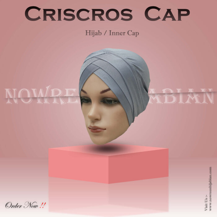 Criss Cross Hijab Cape -Ash