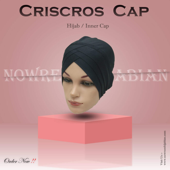 Criss Cross Hijab Cape -Black Light