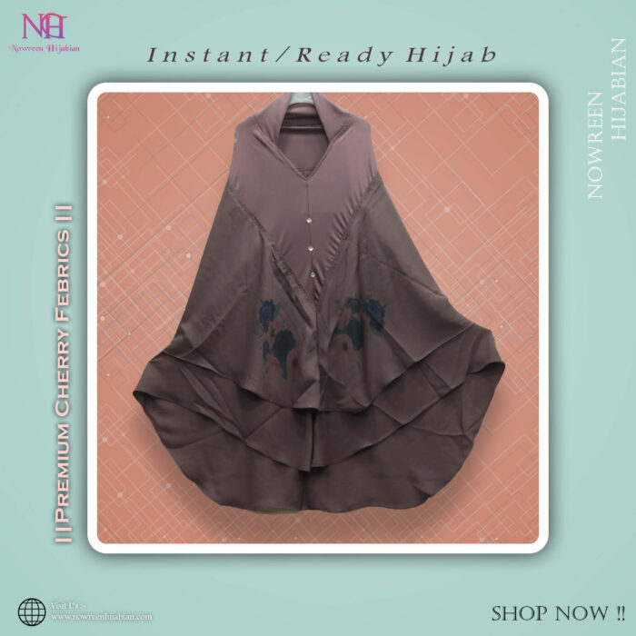 Cherry Digital Print Hijab N1- Chocolate