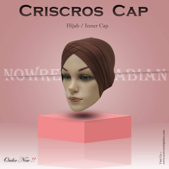 Criss Cross Hijab Cape -Coffee