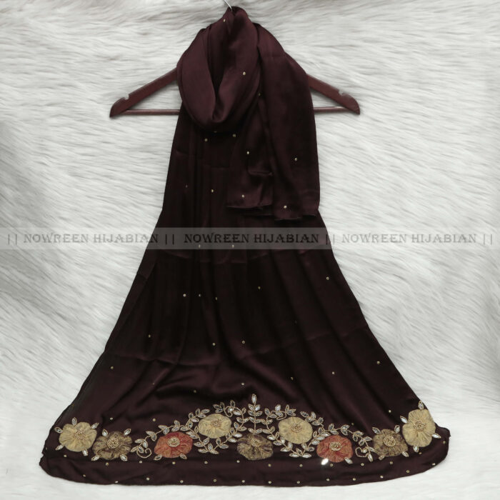 Karchupi Aplik Hijab- Deep Burgundy