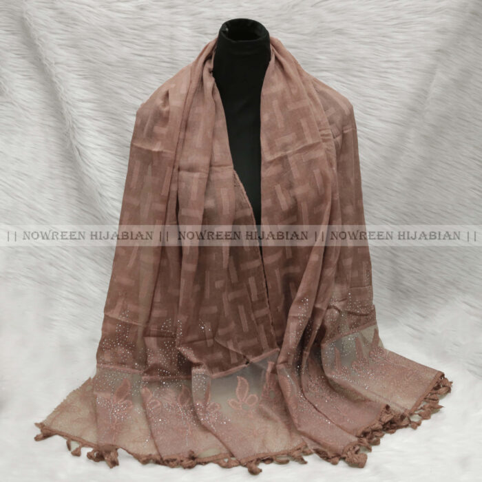 Karchupi Aplik Hijab Cotton- Dusty Rose