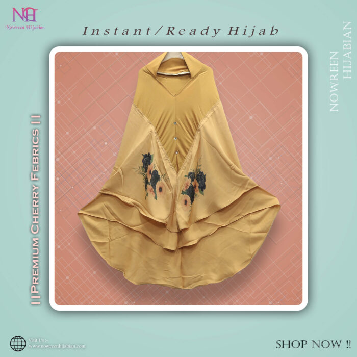 Cherry Digital Print Hijab N1- Golden