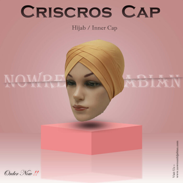 Criss Cross Hijab Cape -Light Golden