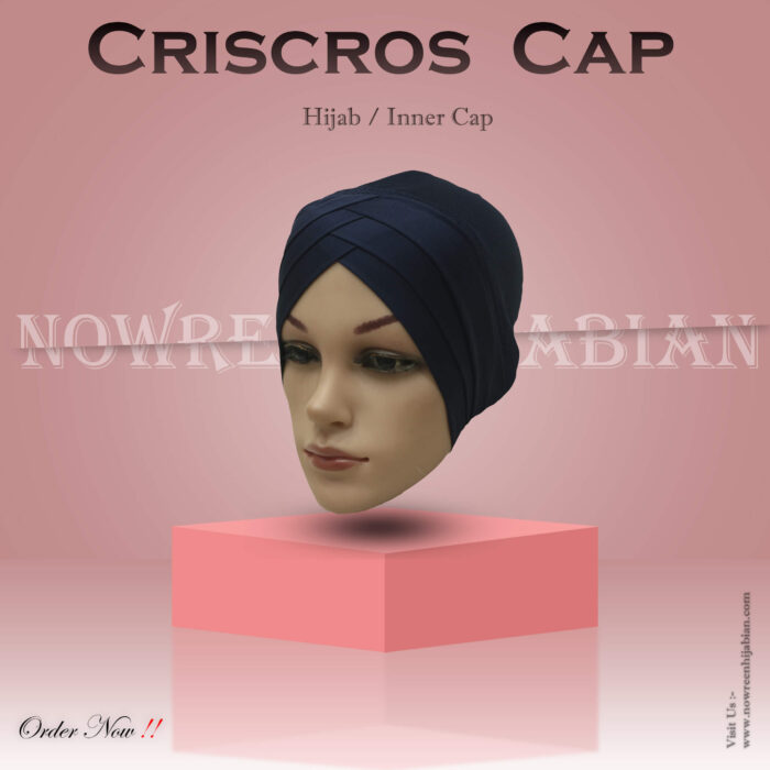 Criss Cross Hijab Cape -Navy Blue