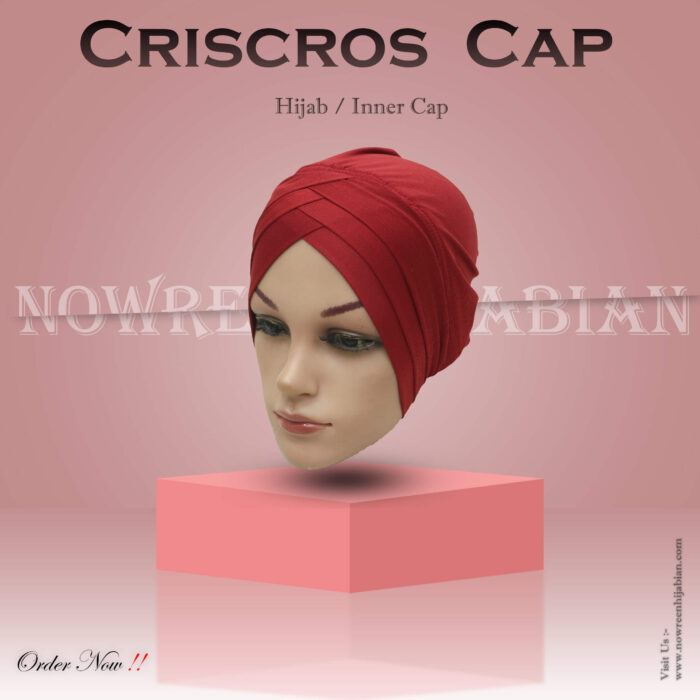 Criss Cross Hijab Cape -Red