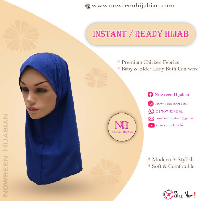 Korian Sttich Print Hijab S- Royel Blue