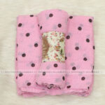 Crincle Cotton Print Hijab N1- Baby Pink