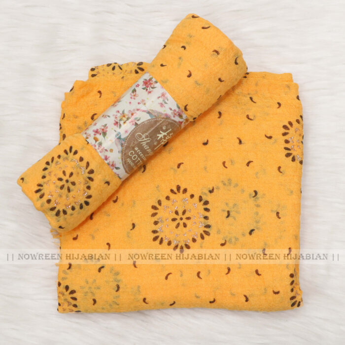 Crincle Cotton Print N3- Basanti