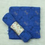 Crincle Cotton Print Hijab N4- Blue