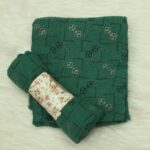 Crincle Cotton Print Hijab N4- Bottle Green