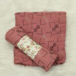 Crincle Cotton Print Hijab N4- Brownish Pink