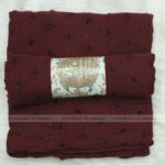 Crincle Cotton Print Hijab N5- Burgundy