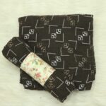 Crincle Cotton Print Hijab N4- Coffee