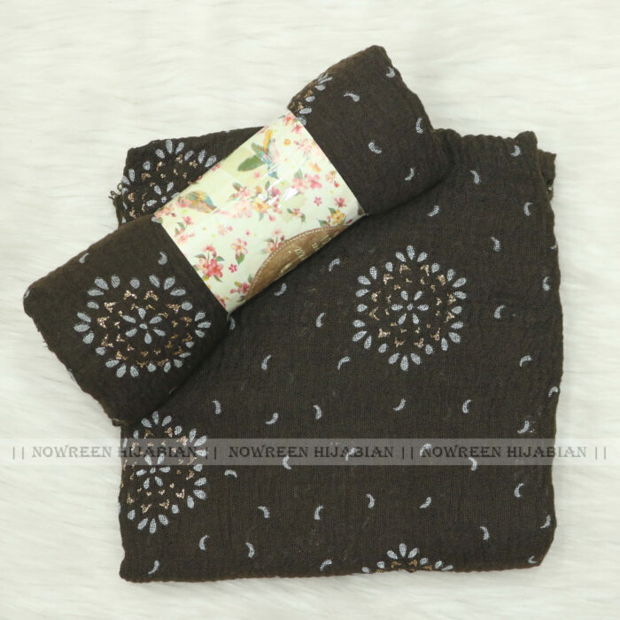 Crincle Cotton Print N3- Coffee