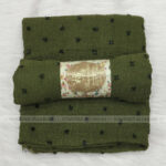 Crincle Cotton Print Hijab N5- Deep Olive