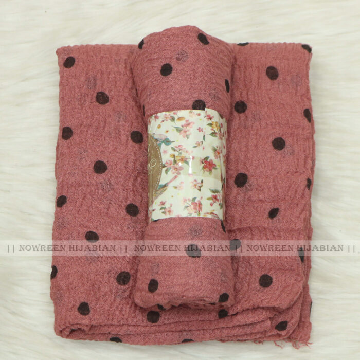 Crincle Cotton Print Hijab N1- Deep Onion