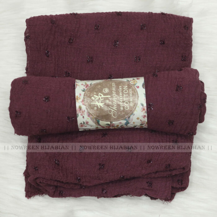 Crincle Cotton Print Hijab N5- Jam