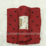 Crincle Cotton Print Hijab N1- Maroon