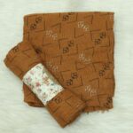 Crincle Cotton Print Hijab N4- Milk Chocolate