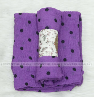 Crincle Cotton Print Hijab N1- Purple