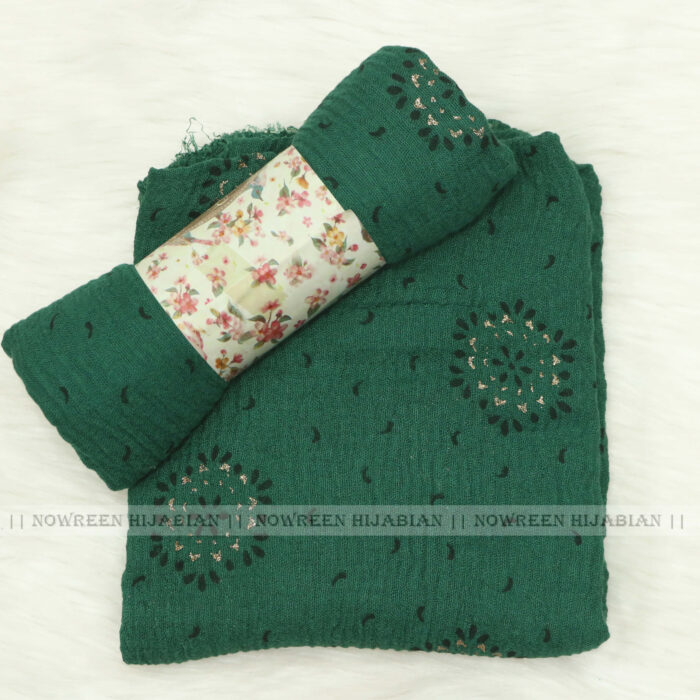 Crincle Cotton Print N3- Sea Green