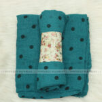 Crincle Cotton Print Hijab N1- Teal