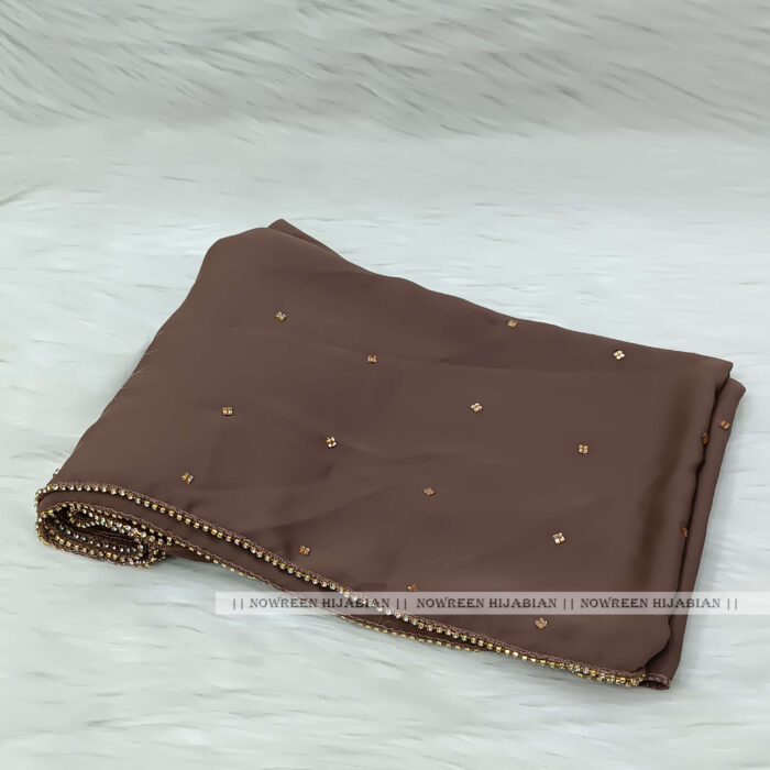 Cherry Zipper/Stone Hijab-Chocolate