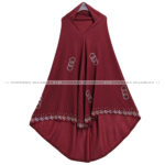 nowreen hijabian-Malaysian stitch-maroon color